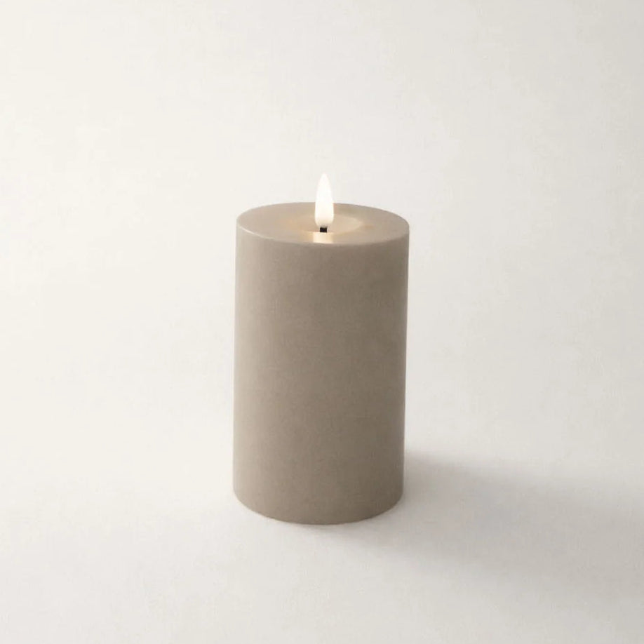 Stone LED Wax Pillar Candle