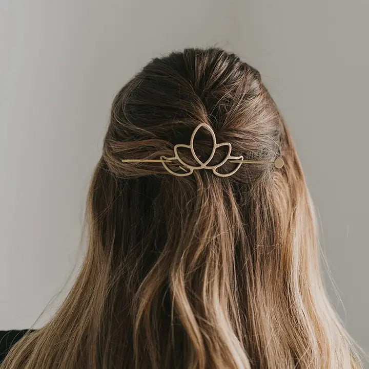 Gold Lotus Hair Slide