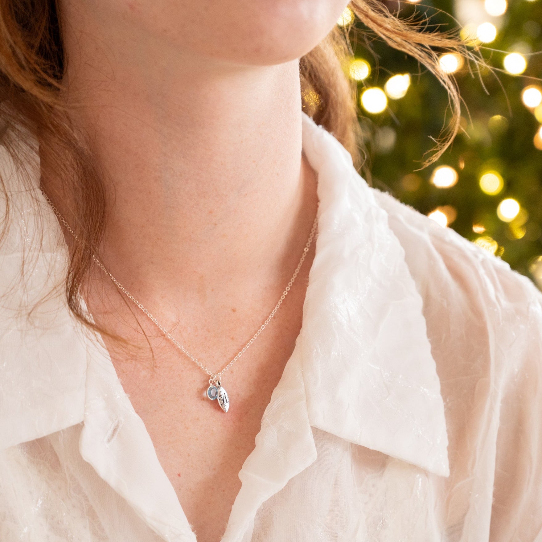 Birthstone Initial Necklace