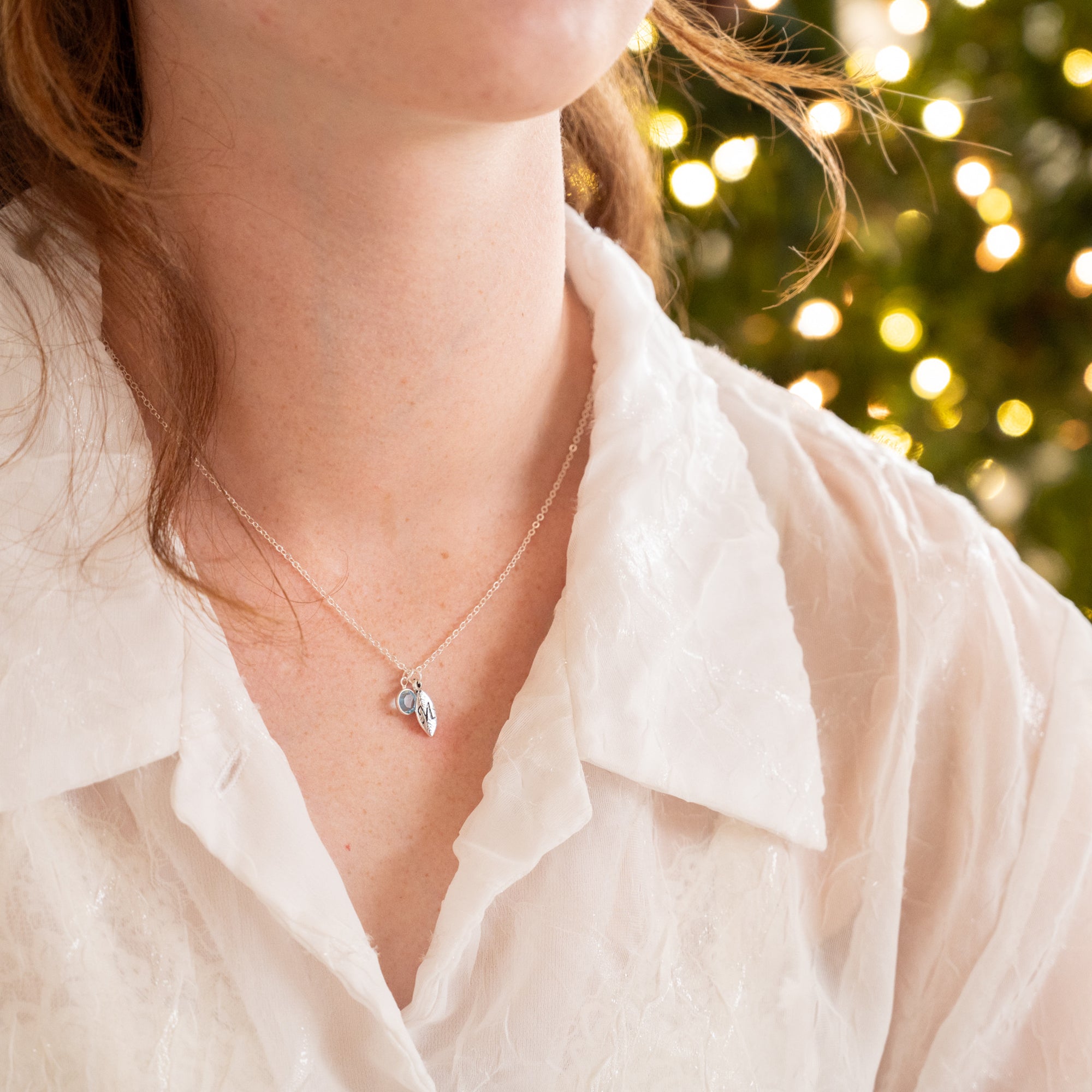Birthstone Initial Necklace