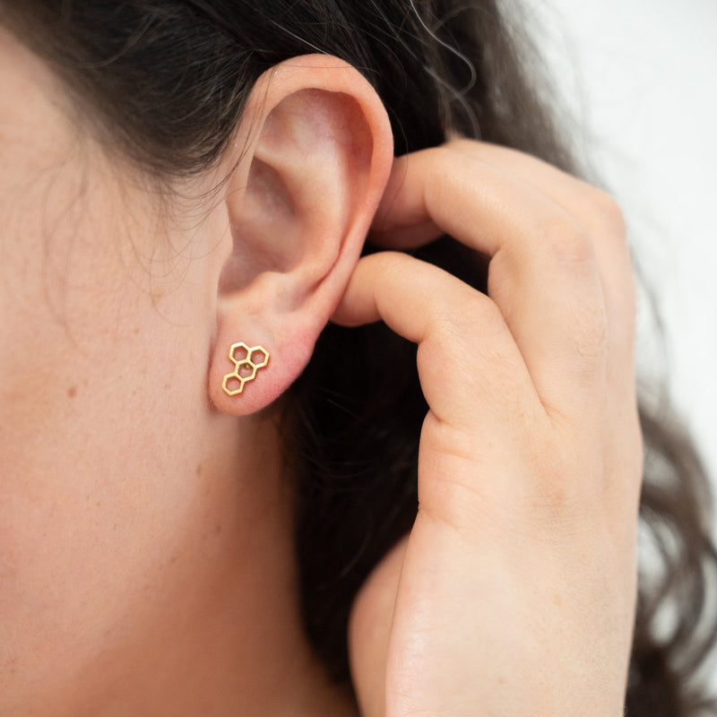 Mini Honeycomb Earrings