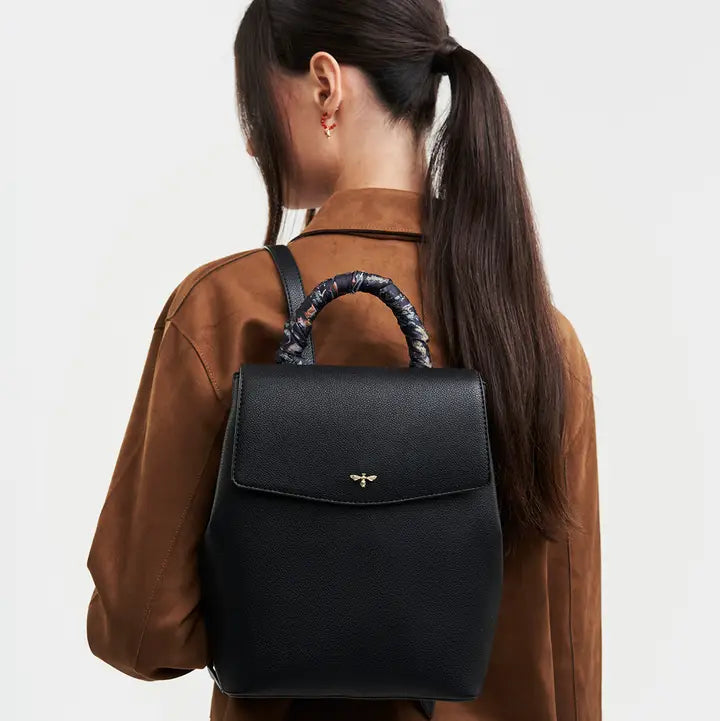 Black Vegan Leather Backpack | Fable England