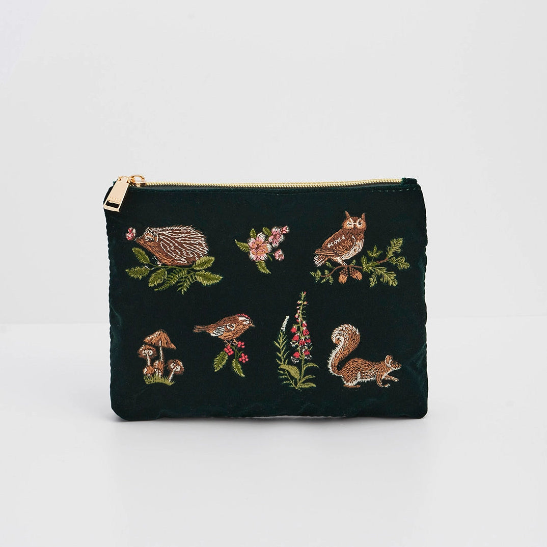 Woodland Animal Embroidered Pouch | Fable England