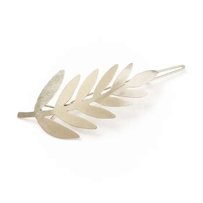 Silver Fern Leaf Hair Clip