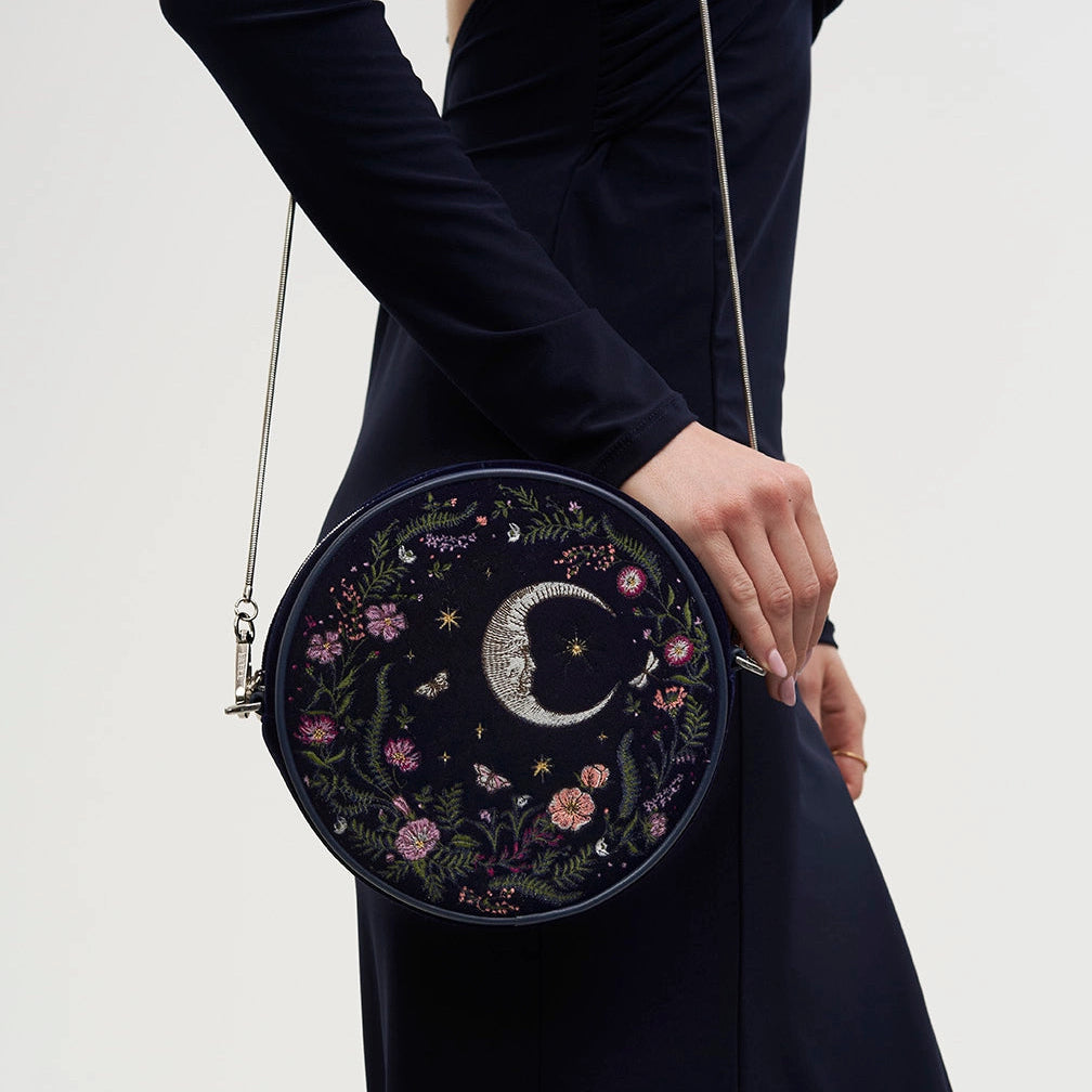 Crescent Moon Embroidered Purse | Fable England