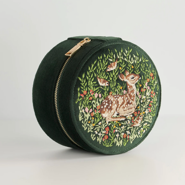 Fawn Embroidered Jewellery Box