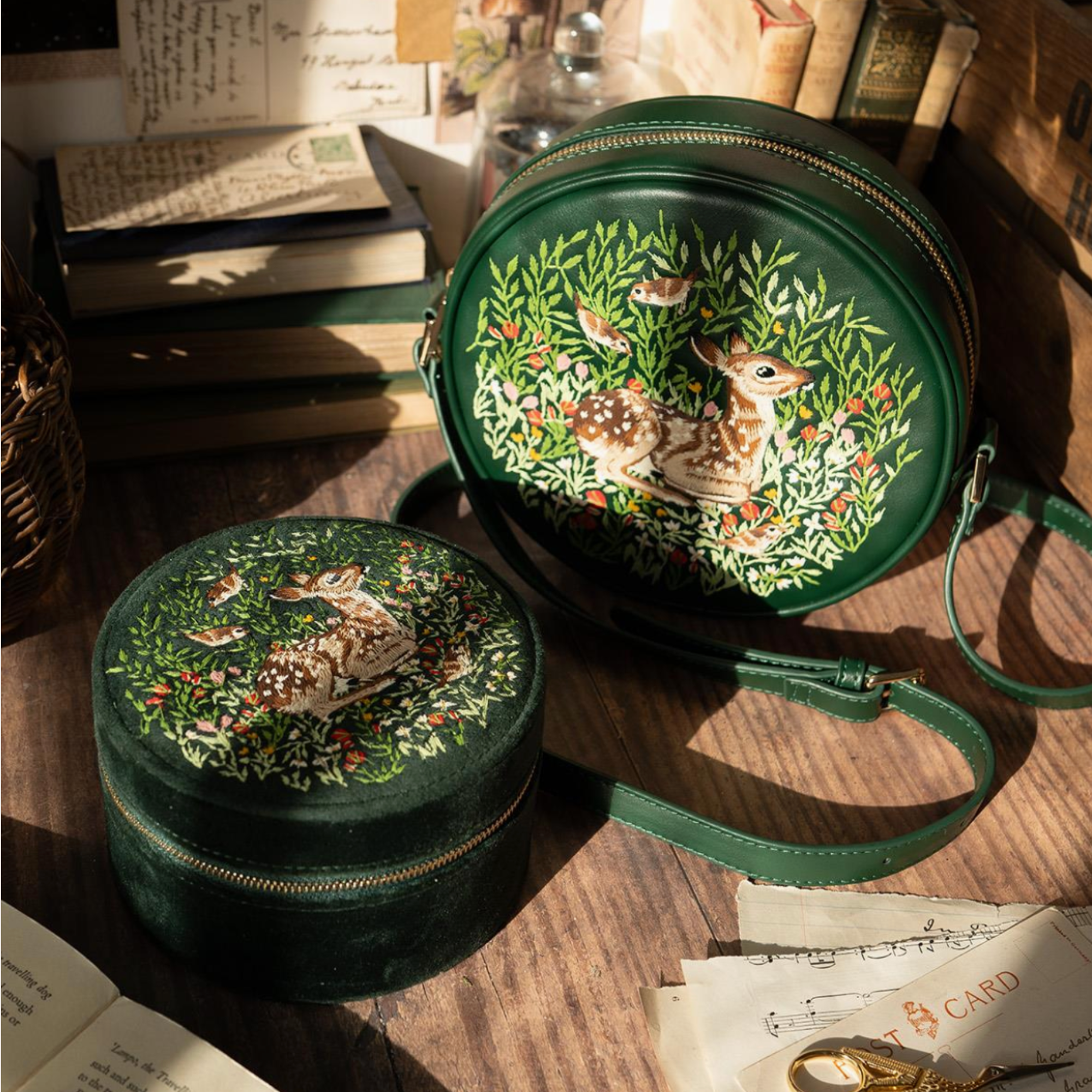 Fawn Embroidered Jewellery Box