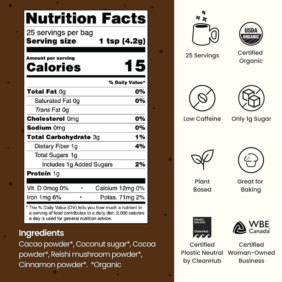 Reishi Hot Cacao - Blume Superfood Latte Powder