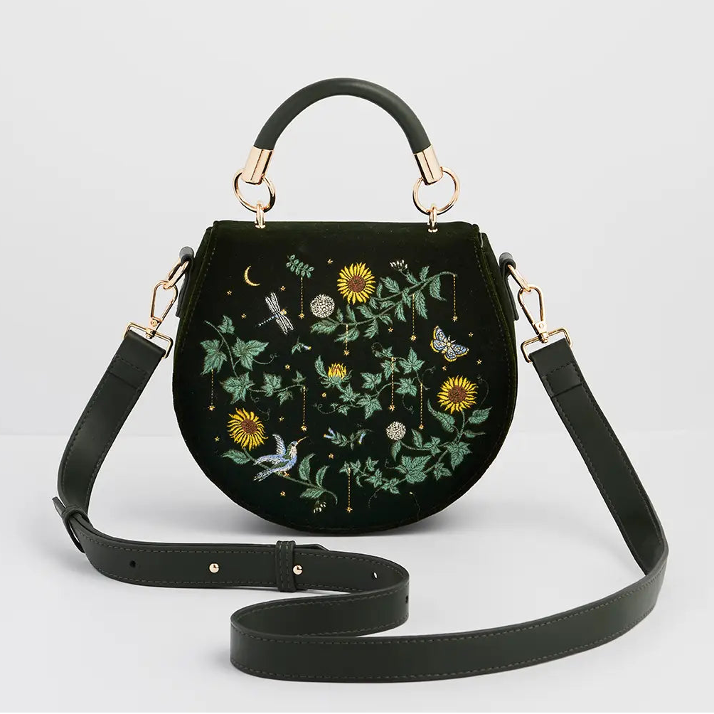 Sunflower Embroidered Saddle Bag | Fable England