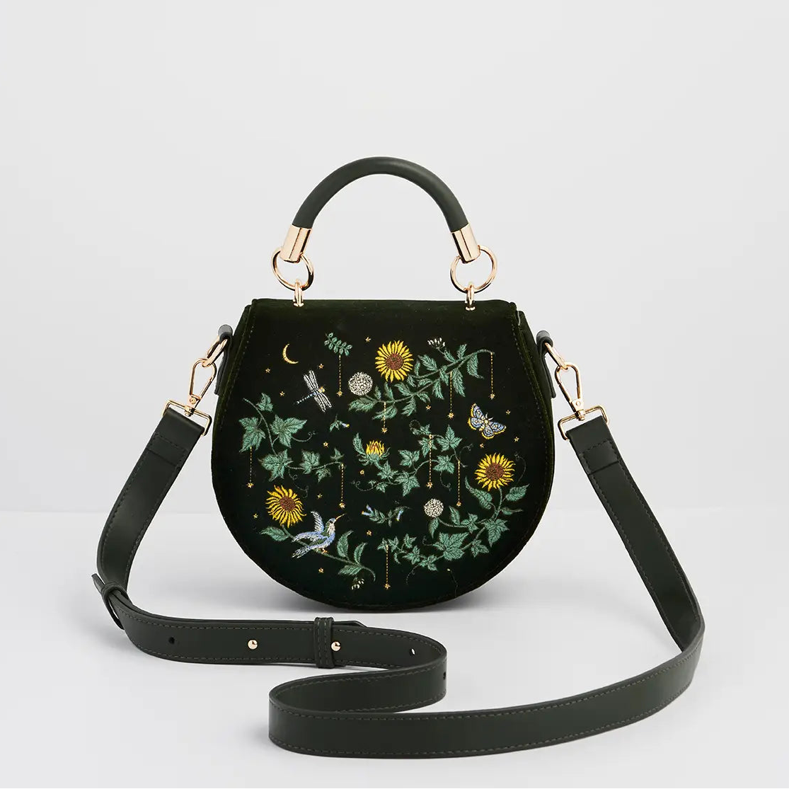 Sunflower Embroidered Saddle Bag | Fable England