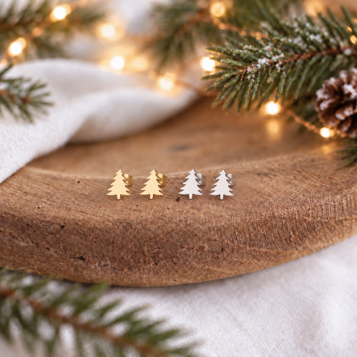 Mini Pine Tree Earrings