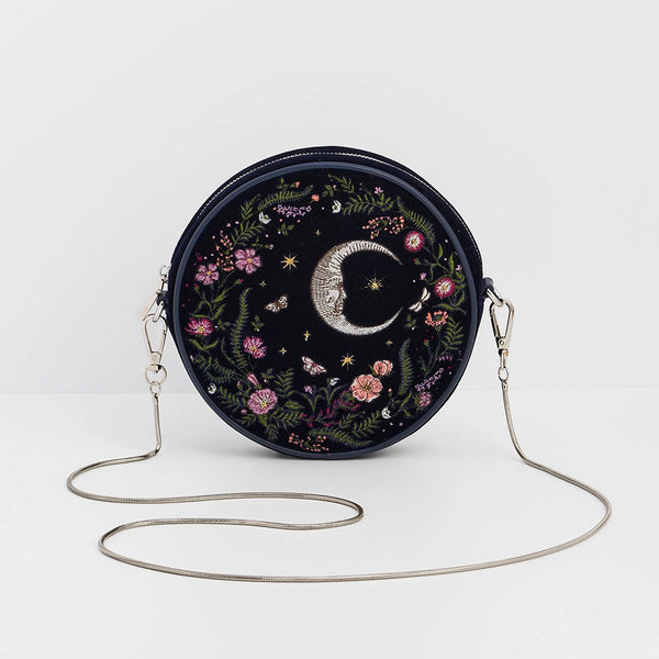 Crescent Moon Embroidered Purse | Fable England