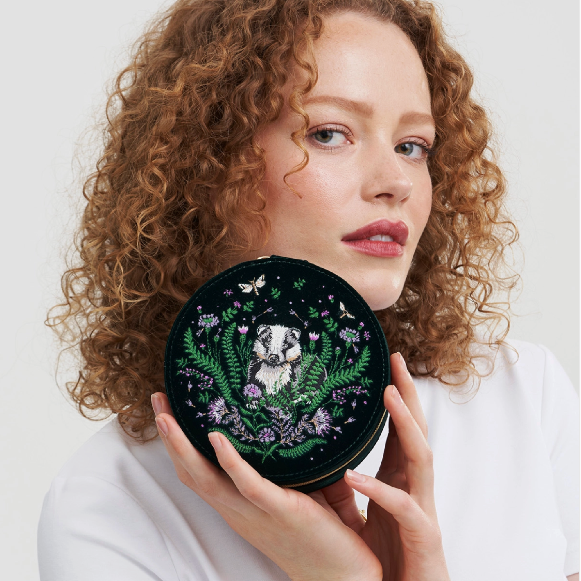 Badger Embroidered Jewellery Box