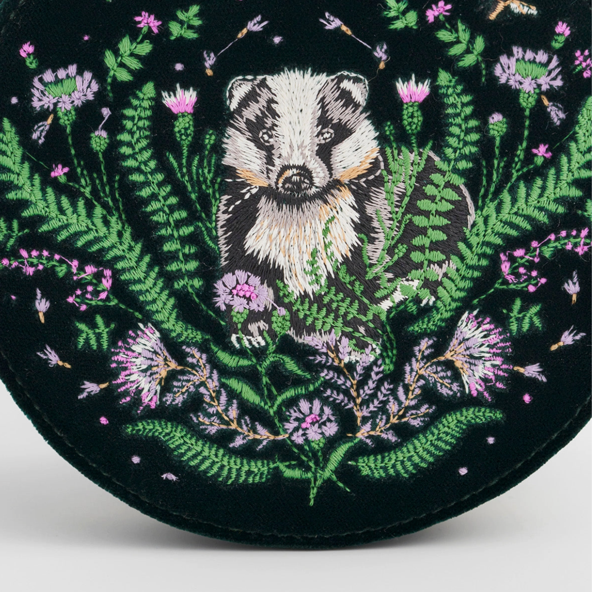 Badger Embroidered Jewellery Box