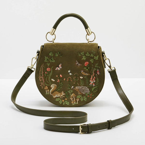 Woodland Embroidered Saddle Bag | Fable England