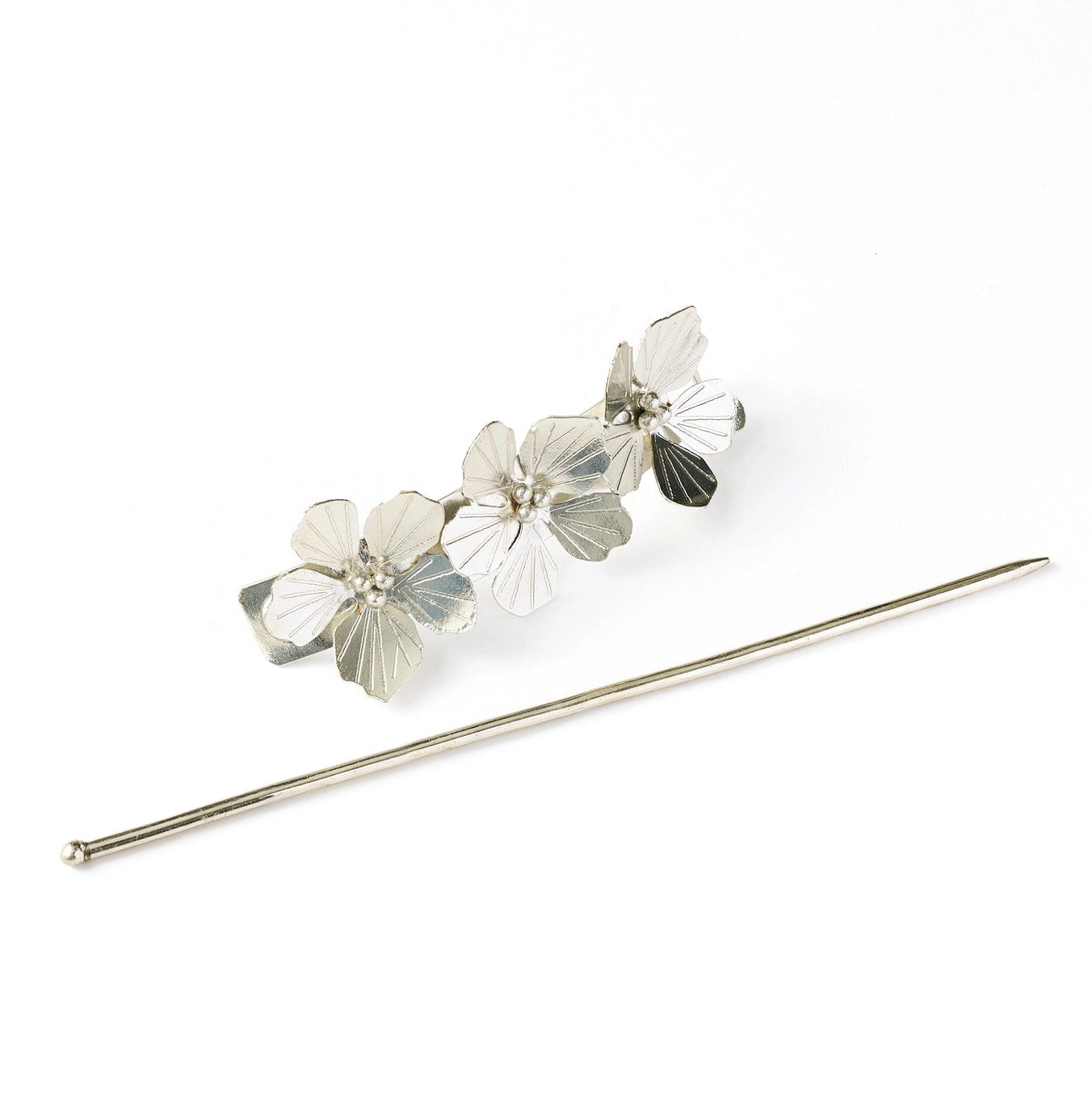 Silver Floral Hair Slide