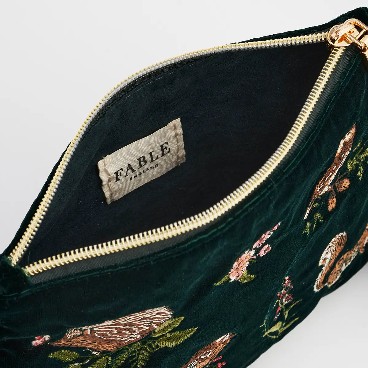 Woodland Animal Embroidered Pouch | Fable England