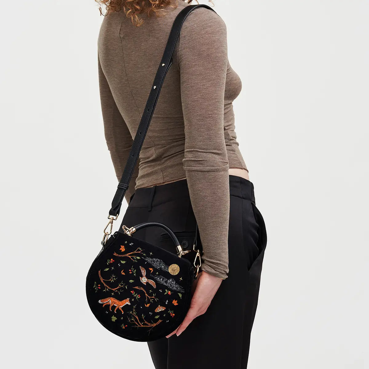 Fox & Owl Embroidered Saddle Bag | Fable England