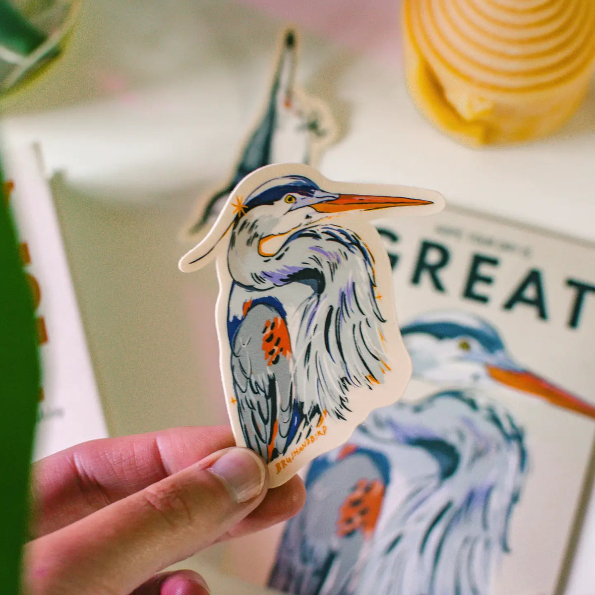 Heron Vinyl Sticker