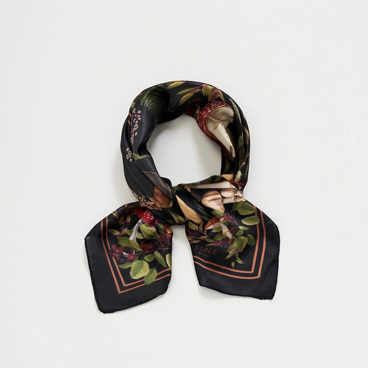 Black Silk Mushroom Scarf