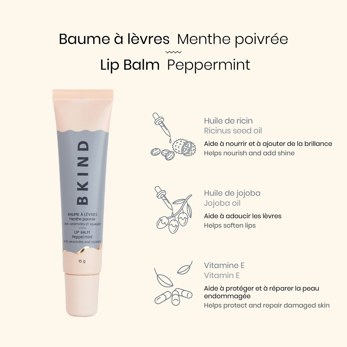 Peppermint Ceramide Lip Balm | BKIND