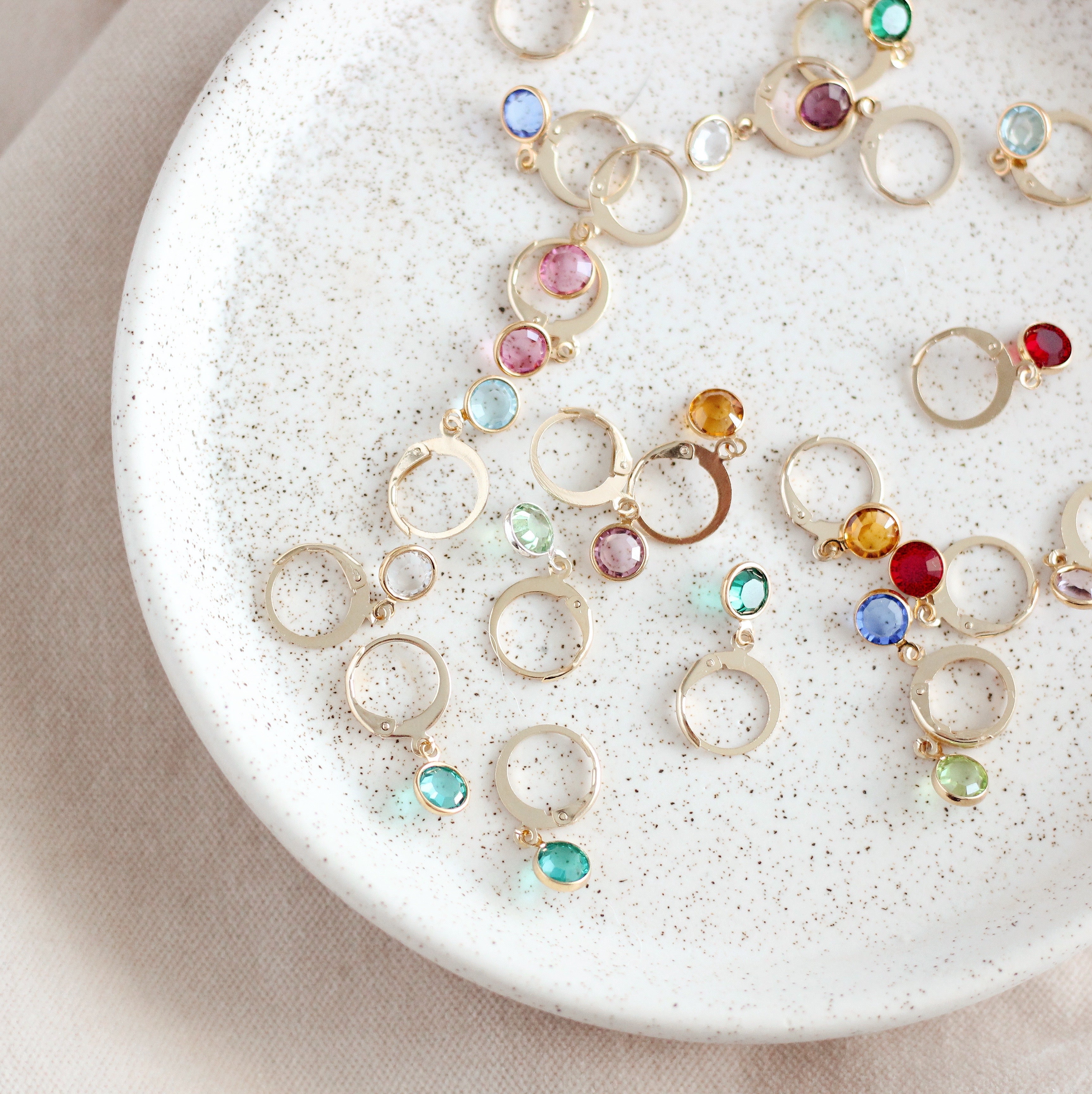 Birthstone Hoop Earrings