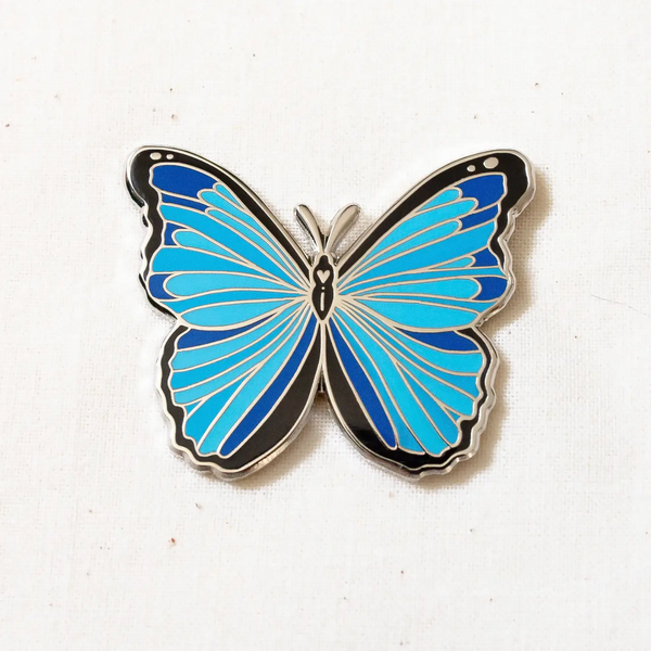 Blue Morpho Butterfly Enamel Pin