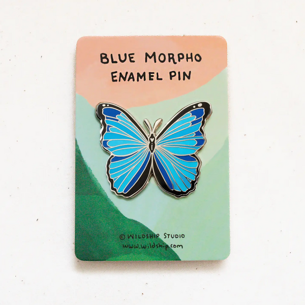 Blue Morpho Butterfly Enamel Pin