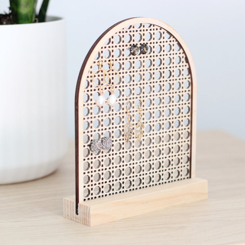 Wooden Arch Earring Holder