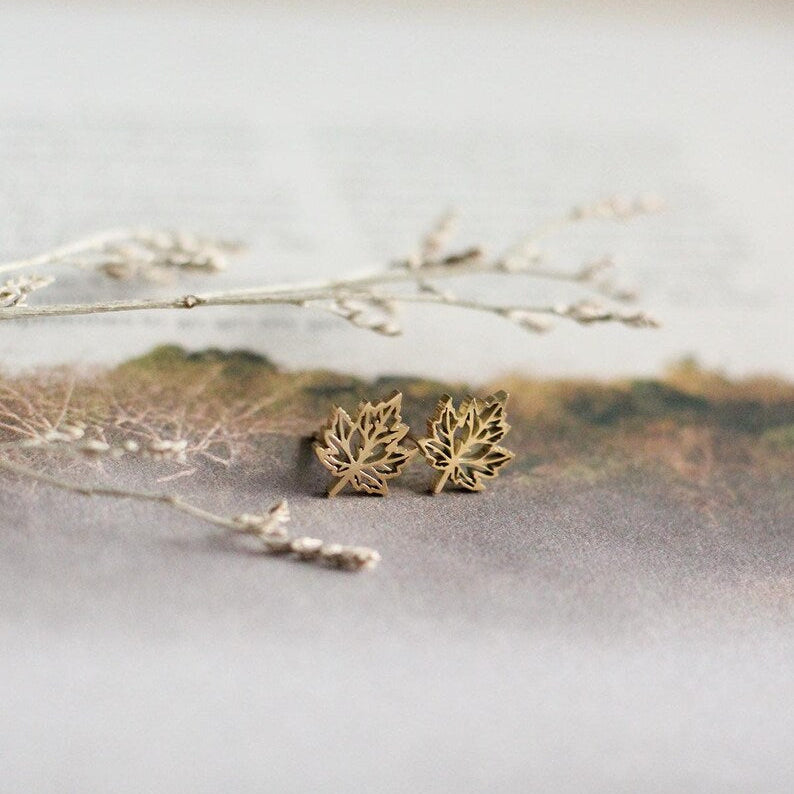 Mini Maple Leaf Earrings