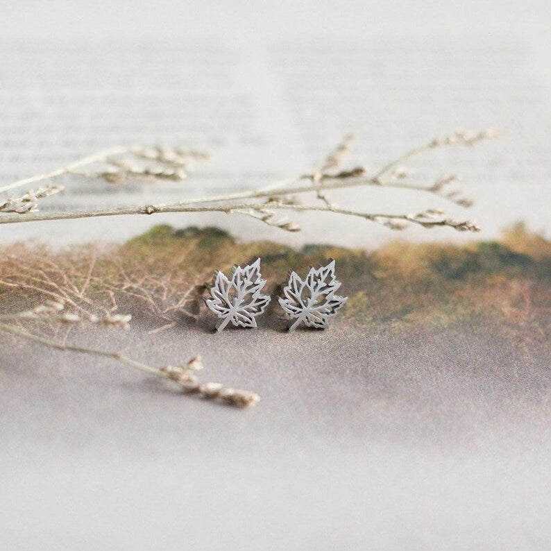 Mini Maple Leaf Earrings