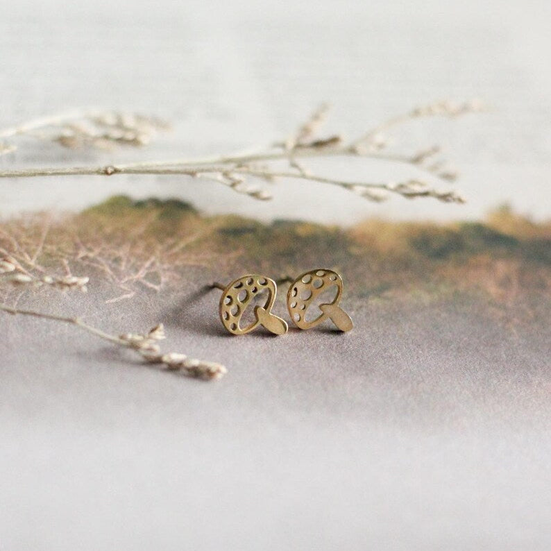 Mini Mushroom Earrings