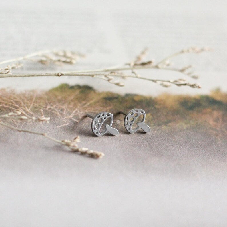 Mini Mushroom Earrings