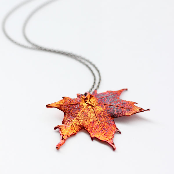 Genuine Red Maple Leaf Necklace