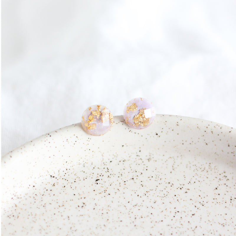 Lavender & Gold Earrings