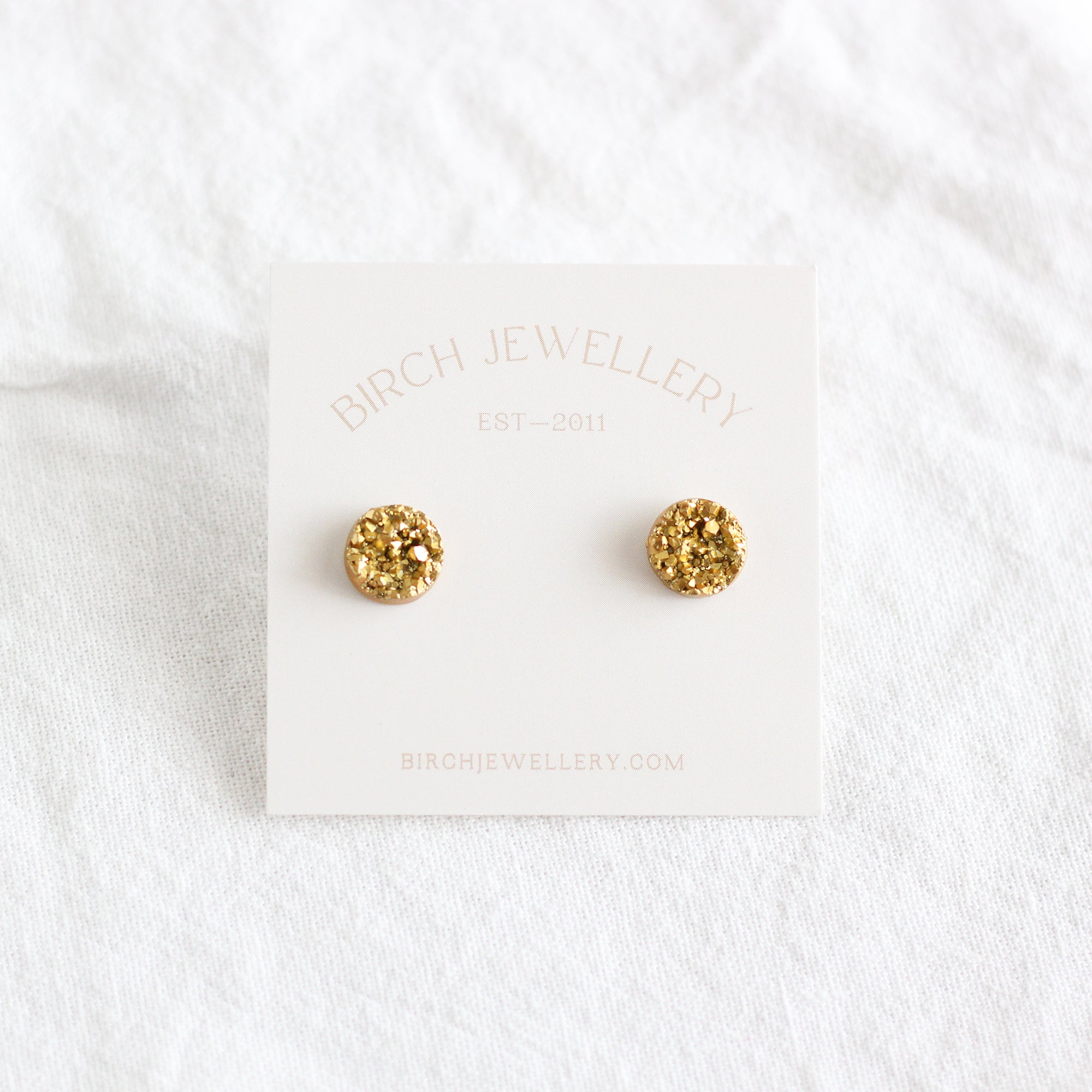 Gold Druzy Earrings