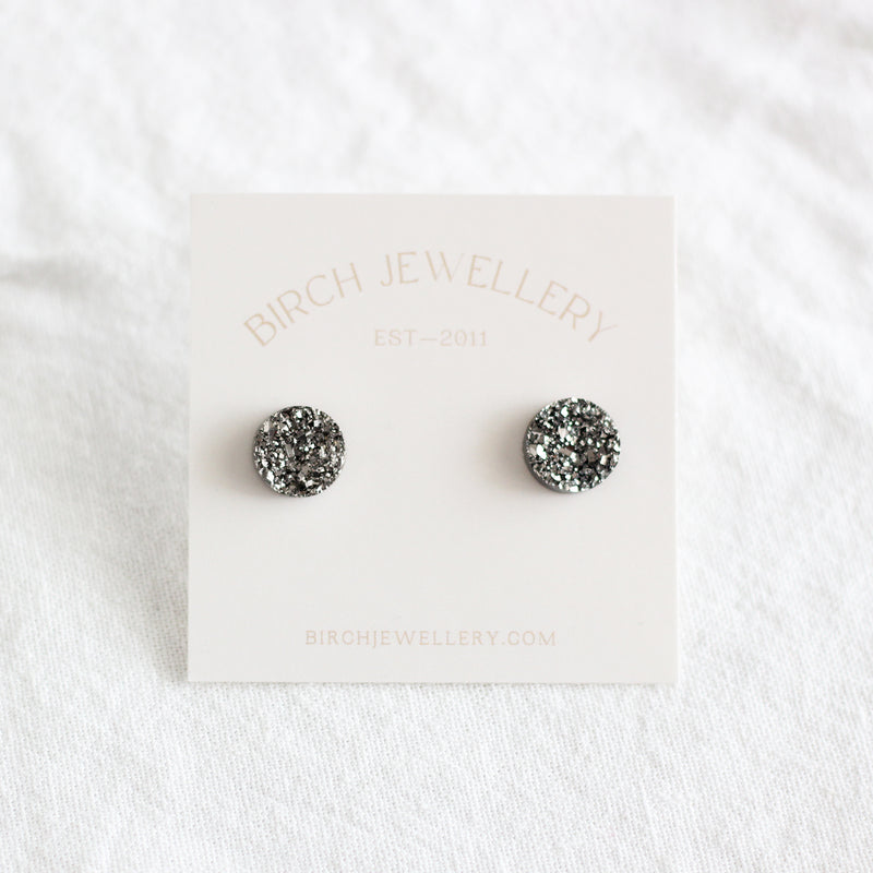 Silver Druzy Earrings