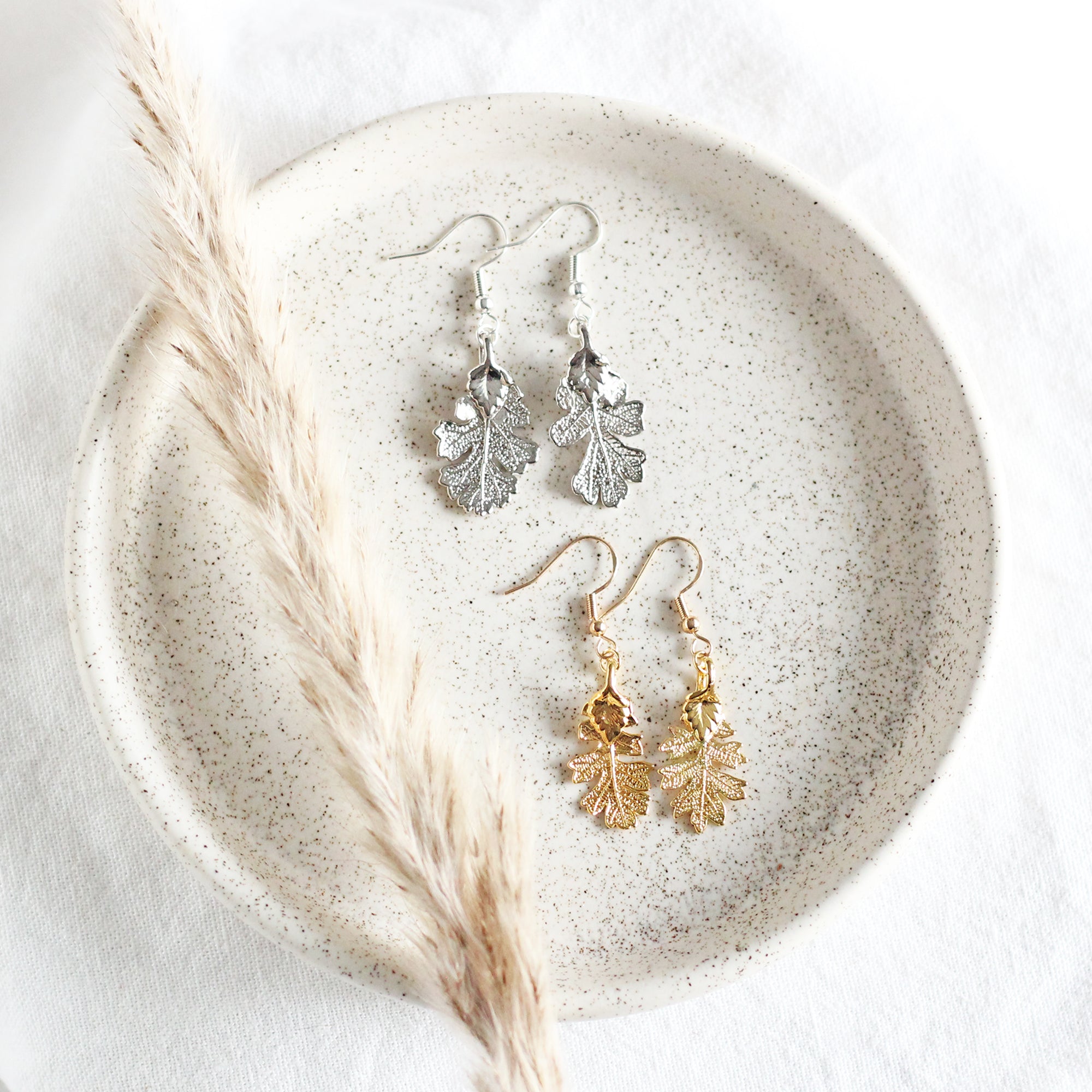 Genuine Oak Leaf Earrings