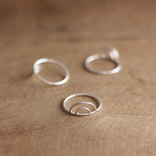 Double Arch Ring - Sterling Silver