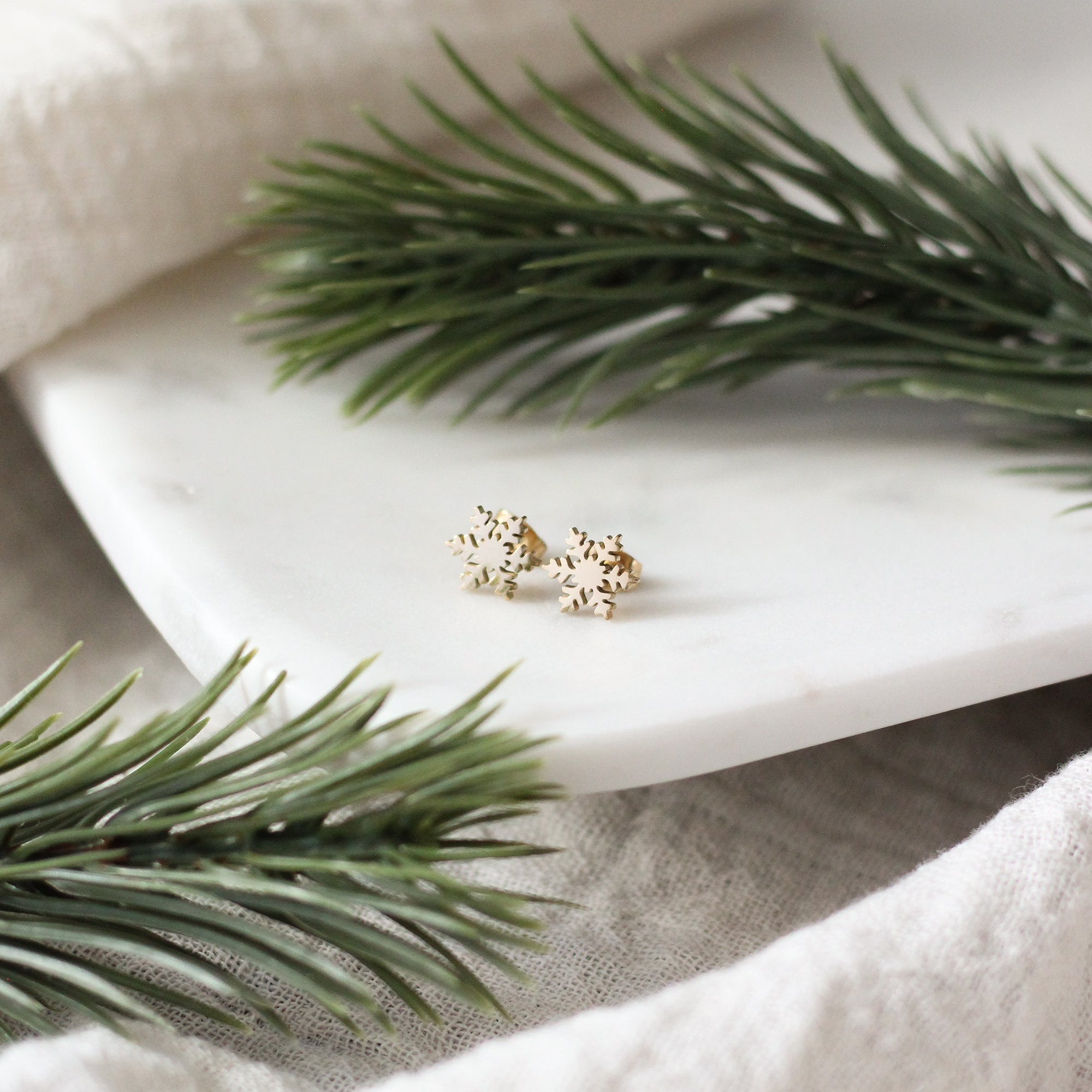 Mini Snowflake Earrings