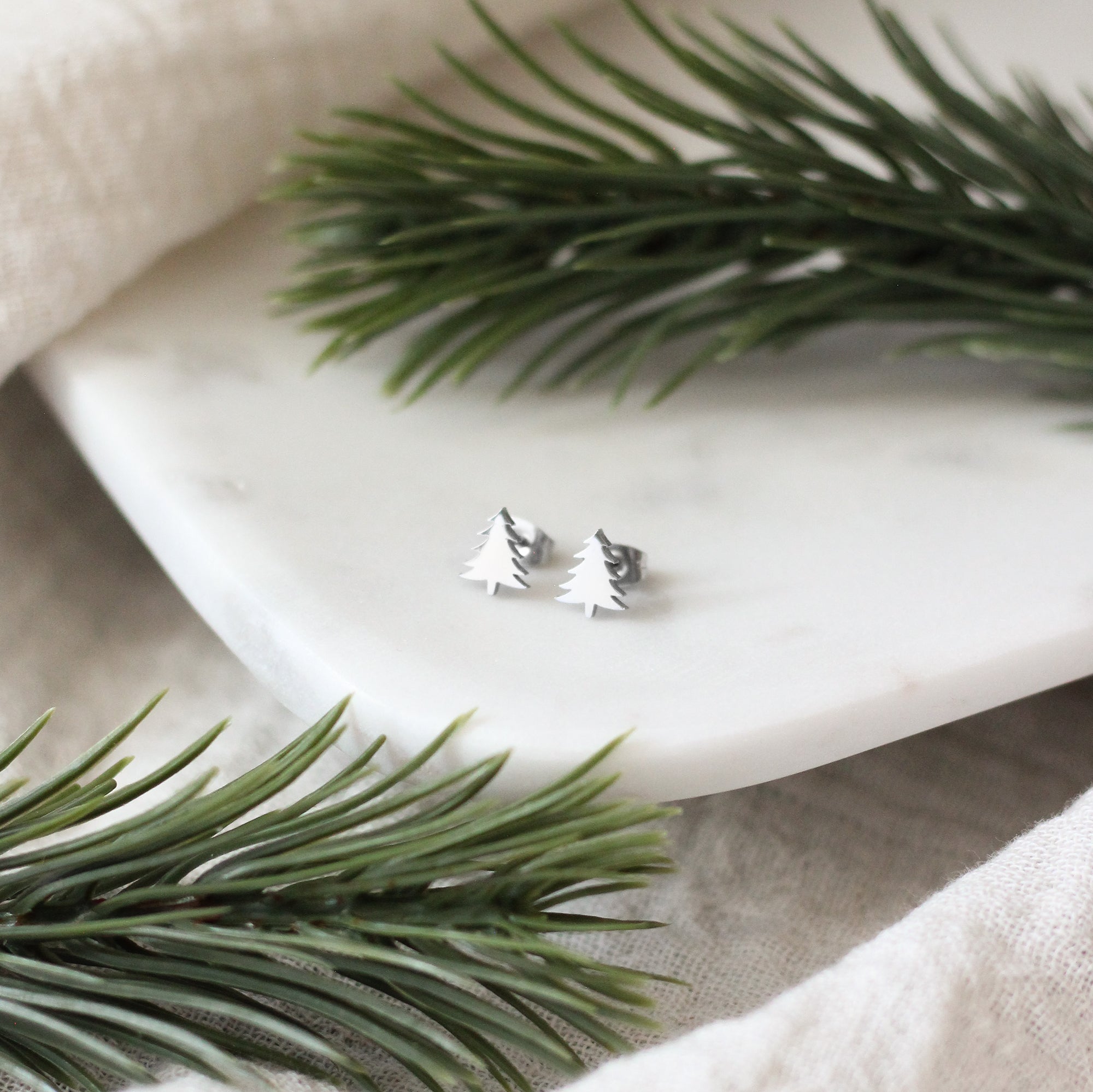Mini Pine Tree Earrings