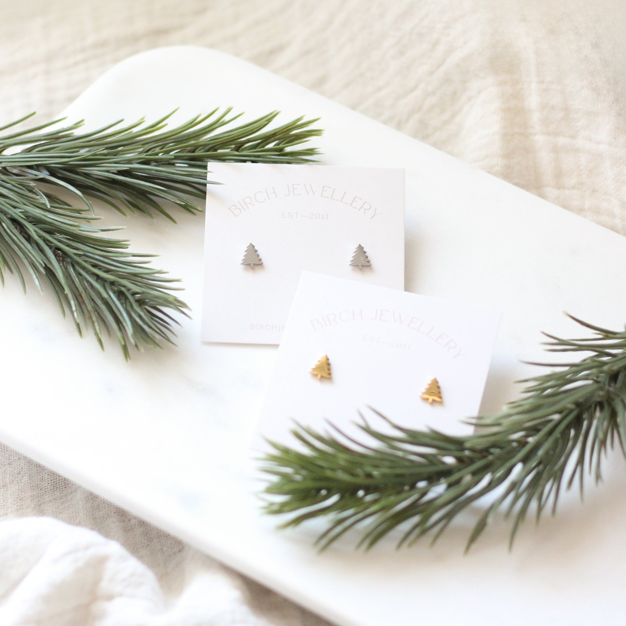 Mini Pine Tree Earrings