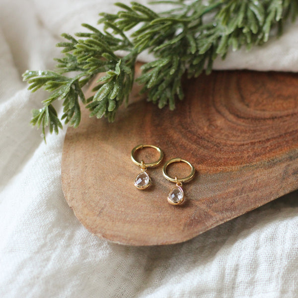 Crystal Drop Hoops