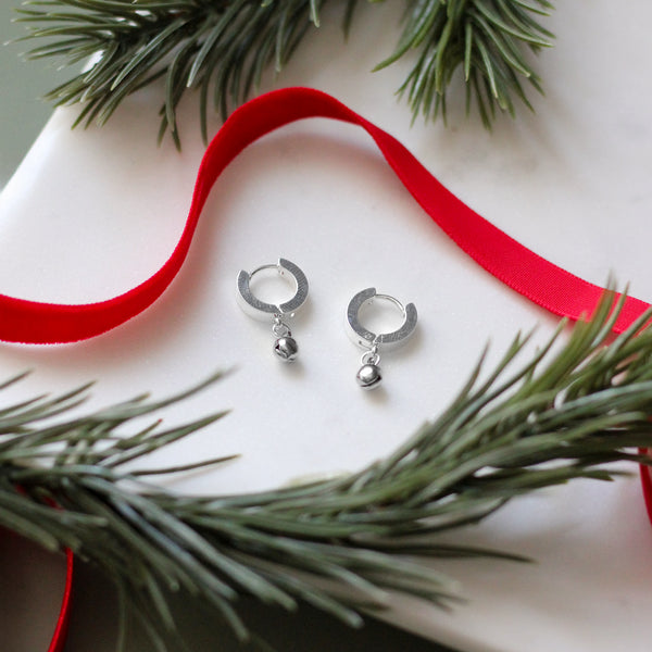 Jingle Bell Huggie Hoops