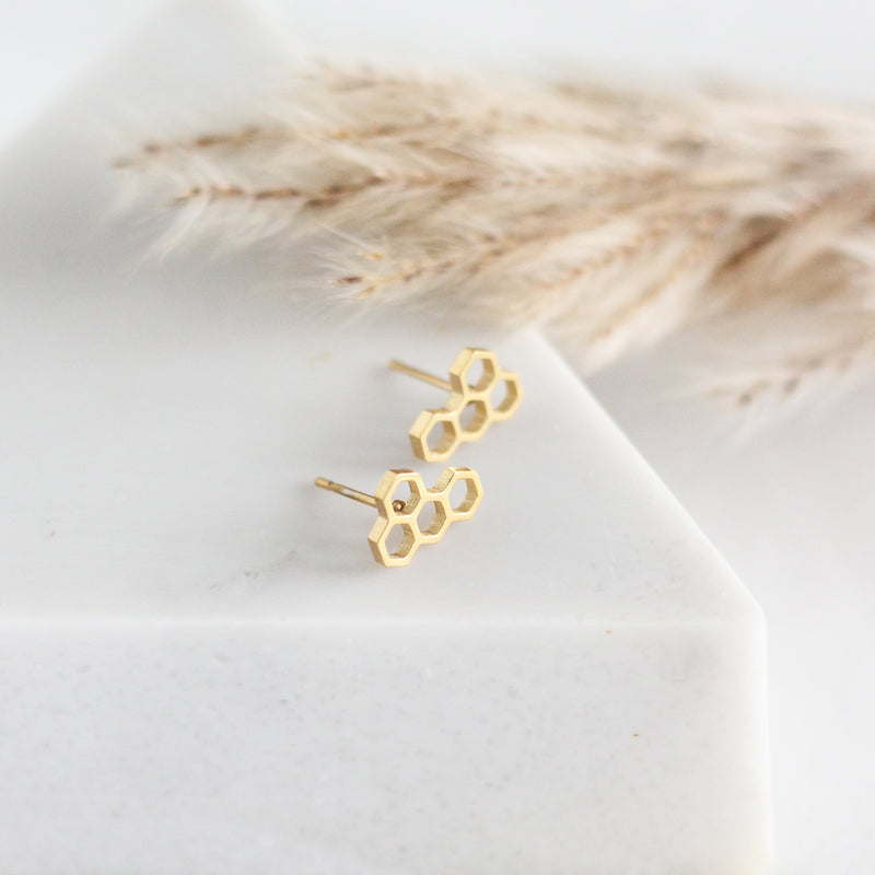 Mini Honeycomb Earrings