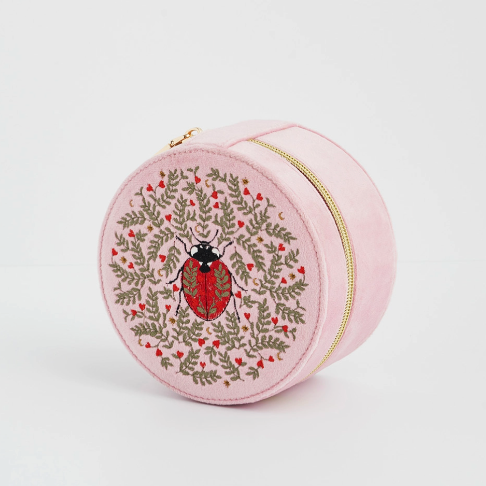 Ladybug Embroidered Jewellery Box