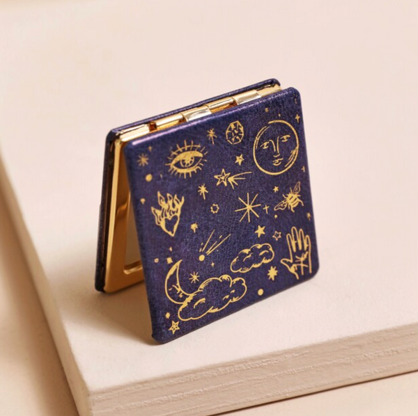 Blue Starry Night Compact Mirror