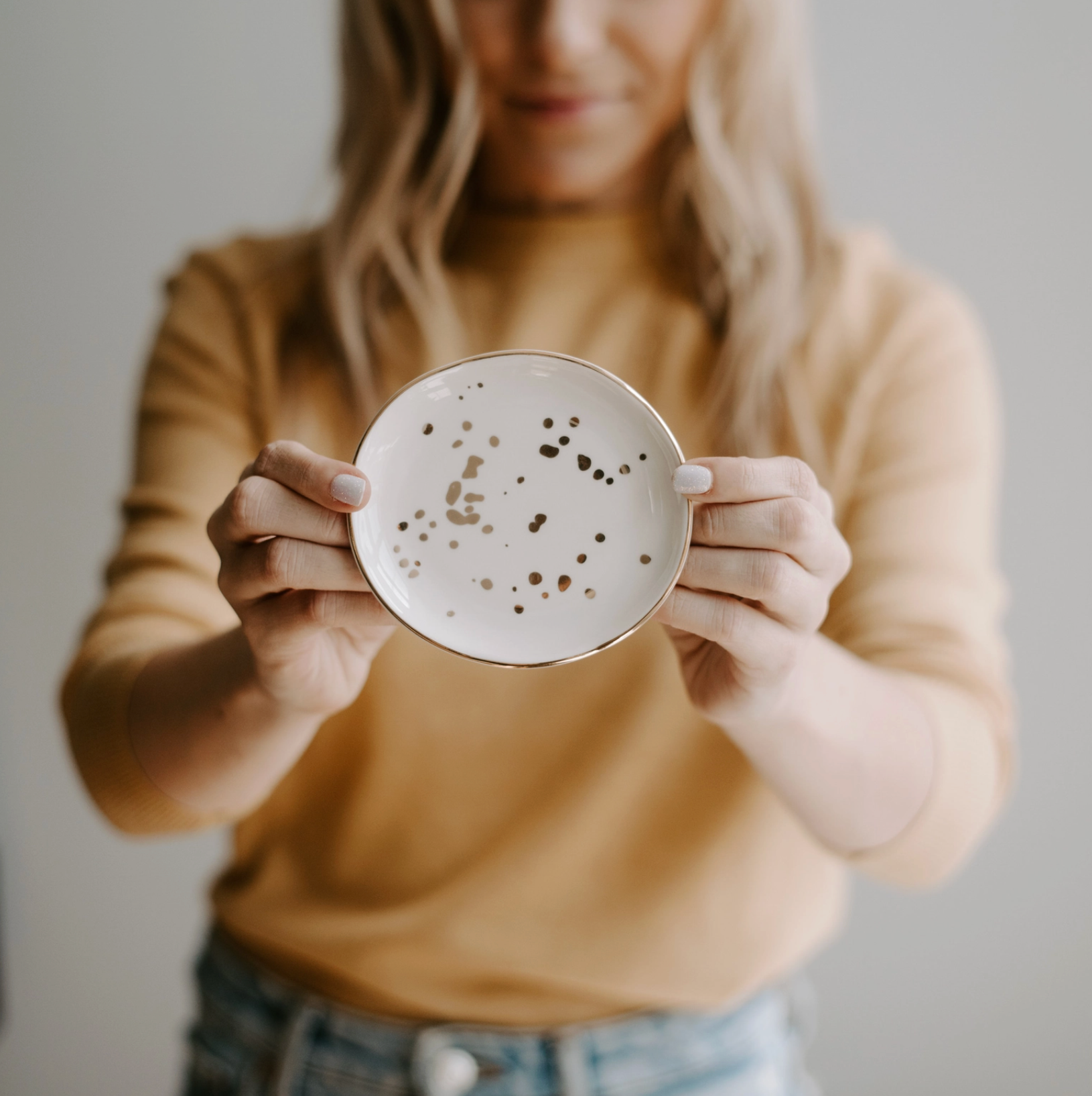 Gold Speckled Ring Dish