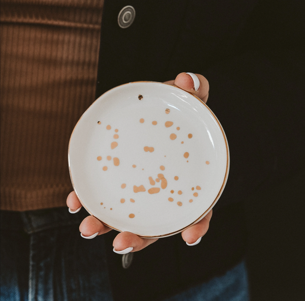 Gold Speckled Ring Dish