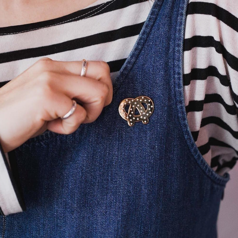 Golden Pretzel Pin